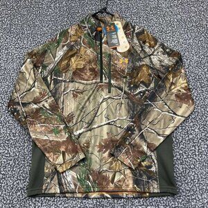 Under Armour Shirt Men Large Realtree Activewear Long Sleeve Quarter Zip L New
